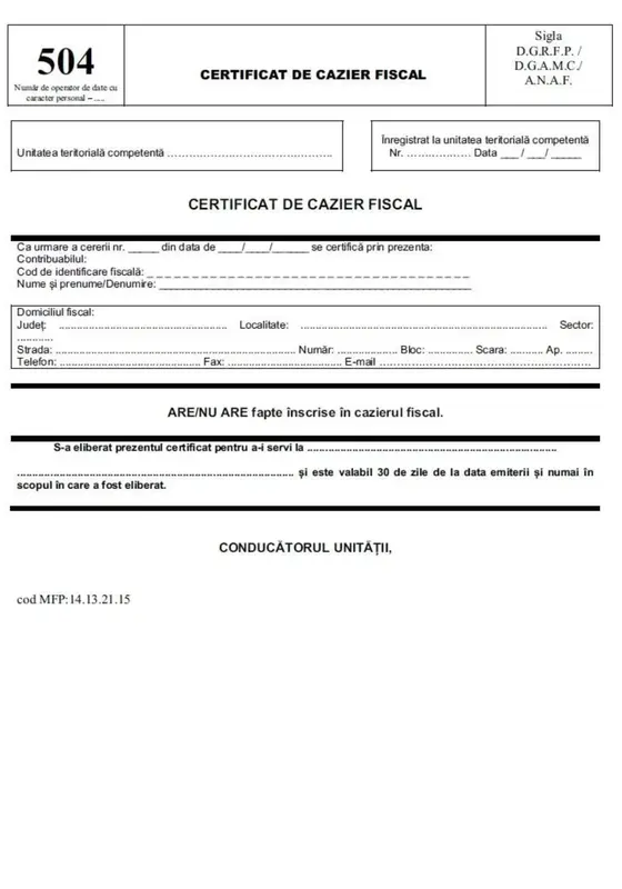 Cazier fiscal de la 194 RON image